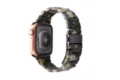 Marble resin replacement strap compatible with Apple Watch series 44mm fashion band. - Army Green Floral