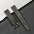 Cinturino per orologio in pelle grigia con fibbia in acciaio inox, sgancio rapido universale. - Grigio con fibbia nera