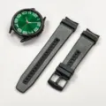 Ersatz Silikon Leder Uhrenarmband kompatibel mit Samsung Galaxy Uhr, stilvolle schwarze Hardware. - Allgemeiner Zweck / Grau