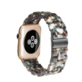 Resin watch strap compatible with Apple Watch marble pattern replacement band stylish accessory - Blue Floral