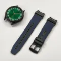 Ersatz Silikon Leder Uhrenarmband kompatibel mit Samsung Galaxy Smartwatch blau. - Allgemeiner Zweck / Mitternachtsblau