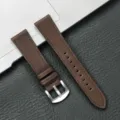 Cinturino per orologio in pelle marrone 20mm 22mm universale con fibbia in acciaio inox. - Marrone Scuro Con Fibbia Argentata
