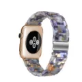 Resin watch strap marble leopard print replacement band compatible with apple watch rose gold - 蓝海洋