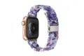 Replacement resin strap for Apple Watch with marble pattern, stylish and durable accessory. - Blue Floral