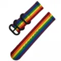 Cinturino per orologio in nylon arcobaleno con fibbie metalliche, ricambio resistente. - Arcobaleno