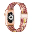 Marble leopard pattern resin watch band replacement for Apple Watch, stylish and durable strap. - Peking Opera Red