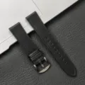 Cinturino per orologio in pelle universale con barrette a sgancio rapido e fibbia - Nero con Chiusura Nera