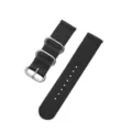 Cinturino per orologio in nylon nero di ricambio con fibbie in acciaio inossidabile. - Chiusura in Argento Nero