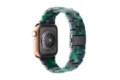 Green marble resin watch strap compatible with smartwatch, stylish replacement band design. - Dark Green