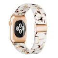 Replacement resin watch strap with marble pattern compatible with Apple Watch smartwatch. - Nougat
