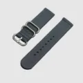 Cinturino per orologio in nylon grigio scuro di ricambio con fibbie in acciaio inox. - Grigio Con Fibbia Argentata
