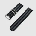 Cinturino per orologio in nylon a righe nero grigio di ricambio cinturino intrecciato robusto - Grigio Scuro Con Fibbia Argentata