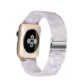 Resin watch band for Apple Watch, light purple marble pattern replacement strap variant. - Sparkling White