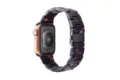 Resin watch strap replacement with marble leopard print, stylish accessory for smart watch. - Deep Blue Flower