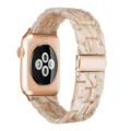Marble leopard resin watch band replacement compatible with Apple Watch series, stylish strap. - Silk White
