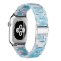 Resin marble watch band compatible with Apple Watch stylish strap replacement accessory - Sky Blue