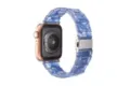 Blue marble resin replacement watch strap for Apple Watch, stylish link bracelet accessory. - Translucent Dark Blue
