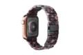 Resin strap for Apple Watch with marble leopard pattern, durable and stylish watch band accessory. - Metallic Purple