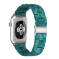 Green resin watch strap compatible with Apple Watch, stylish marble pattern replacement band. - Matte Jewel Green
