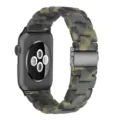 Resin watch strap compatible with Apple Watch, marbled camouflage replacement band for men women - Matte Military Green