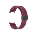 Cinturino per orologio in silicone bordeaux con chiusura pieghevole magnetica per smartwatch. - Rosso vino con fibbia nera