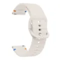 Universal 20mm wave silicone watch band replacement strap with quick release pins white - Starlight