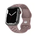 Silikon Sportarmband für Apple Watch Ultra 9 8 7 6 5 4 Atmungsaktives Loch Staubiges Lila - Rauchiges Violett
