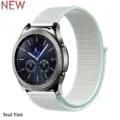 Nylon Loop Horlogeband Teal Tint Geweven Sport Klittenband Vervanging voor Smartwatch - Cyaanwit