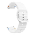 White silicone watch strap 20mm replacement band with wave design and colorful contrast stitching. - White