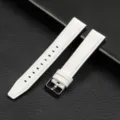 Witte lederen quick release horlogeband universele vervangende band voor smartwatch 20mm - Wit Zwarte Gesp