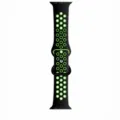 Silikon Uhrenarmband Schwarz und Gruen Perforiertes Ersatzarmband fuer Smartwatch Zubehoer - Schwarz + Grün