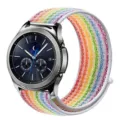 Kleurrijke regenboog nylon loop horlogeband, ademende geweven sportband voor slimme horloges. - Regenboogkleuren