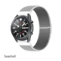 Nylon loop sport horlogeband in schelpkleur, perfect compatibel met universele smartwatches. - Schelp