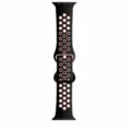 Silikon Sport Uhrenarmband schwarz und hellrosa, atmungsaktives Ersatzarmband - Schwarz + Hellrosa
