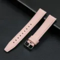 Roze lederen horlogeband, 20mm 22mm vervangende horlogeband met snelsluiting pennen. - Roze met Zwart Beslag
