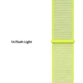 Universeel geweven nylon loop horlogeband, sport klittenband vervangende band in felgroen. - Lichtgeel