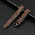 Bruin lederen horlogeband 20mm 22mm vervanging snelsluiting horlogeband met zwarte gesp - Donkerbruin Zwarte Sluiting
