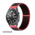 Rood zwarte nylon lus gevlochten sport klittenband horlogeband vervanging accessoire - Rood & Zwart