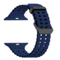 Skouroble silikoni athlitiko louraki rologiou symvato me Apple Watch Ocean strap - 42/44/45/46/49MM / Μπλε του Μεσονυκτίου