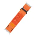 Oranger Nylon Ersatz Uhrenarmband Sport Armband kompatibel mit Outdoor Smartwatch - Orange mit silbernen Adaptern