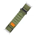 Grünes Nylon Alpin Loop Armband für Outdoor Sport Ersatzarmband Kompatibel Uhren - Armeegrün mit silbernen Adaptern