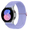 Universal nylon braided watch strap with adjustable metal buckle, stylish purple replacement loop. - 20mm / Lilac Stone
