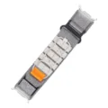 Outdoor Sport Nylon Schlaufe geflochtenes Uhrenarmband Ersatz fuer Samsung Galaxy Watch 7 Ultra - Grau mit silbernen Adaptern