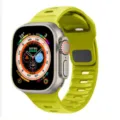 Replacement silicone sports watch band with vibrant green color for smartwatches, durable design. - Fluorescent Green