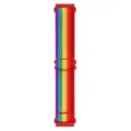 Vista dettagliata del cinturino per orologio in nylon elastico arcobaleno con fibbia. - 20mm / Arcobaleno