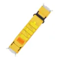 Outdoor Sport Nylon geflochtenes Uhrenarmband kompatibel mit Smartwatch, gelbe Schlaufe. - Gelb mit silbernen Adaptern