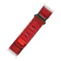 Rotes Nylon Alpine Loop Uhrenarmband kompatibel mit Outdoor Smartwatches, langlebig u. stilvoll. - Rot mit silbernen Adaptern