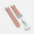 Cinturino di ricambio in pelle rosa per orologio con fibbia deployante magnetica accessorio - Rosa con fibbia argentata