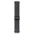 Adjustable nylon elastic watch strap detail showing woven texture and metal buckle closeup. - 20mm / Gray