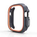 Dual-color protective watch bumper case compatible with smartwatches, durable TPU and PC. - 41mm / Orange